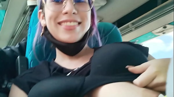 Blowjob and fucking with creampie in public service bus - BlakeProductions